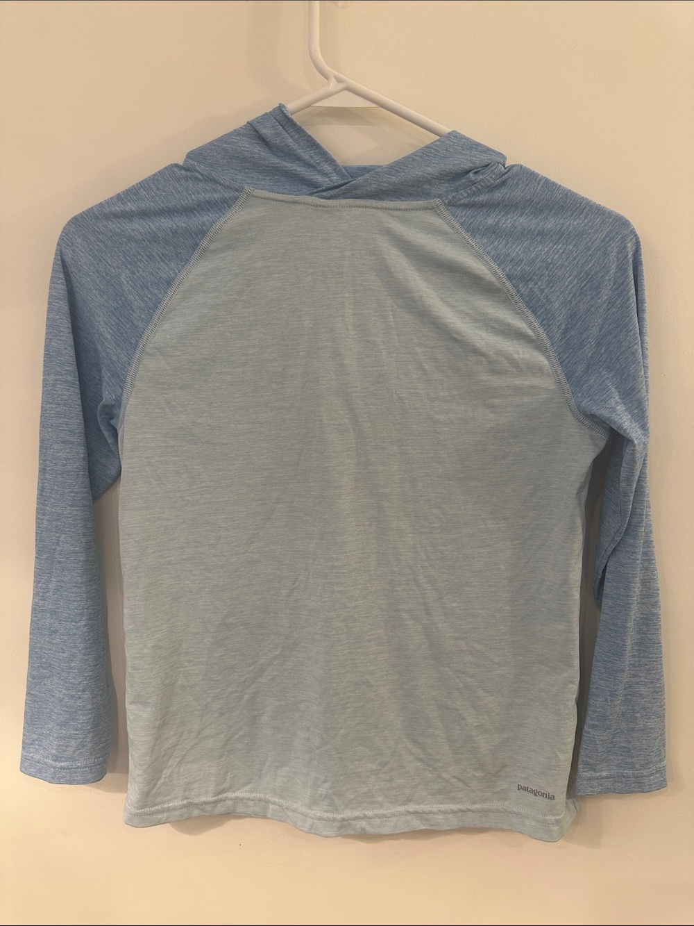 Patagonia Two-Tone Blue Hooded Raglan Sun Shirt